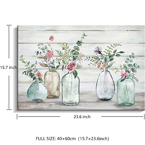 並行輸入品】Creoate 花束 花瓶入り キャンバスウォールアート バス