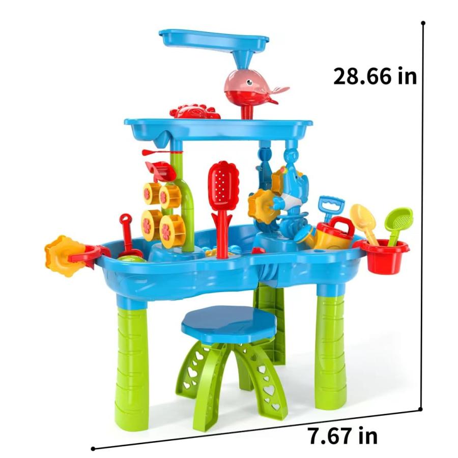 【並行輸入品】TEMI Kids Sand Water Table for Toddlers, 3 Tier Sand and Water Pの画像