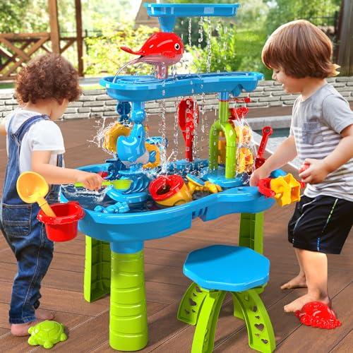 【並行輸入品】TEMI Kids Sand Water Table for Toddlers, 3 Tier Sand and Water Pの画像