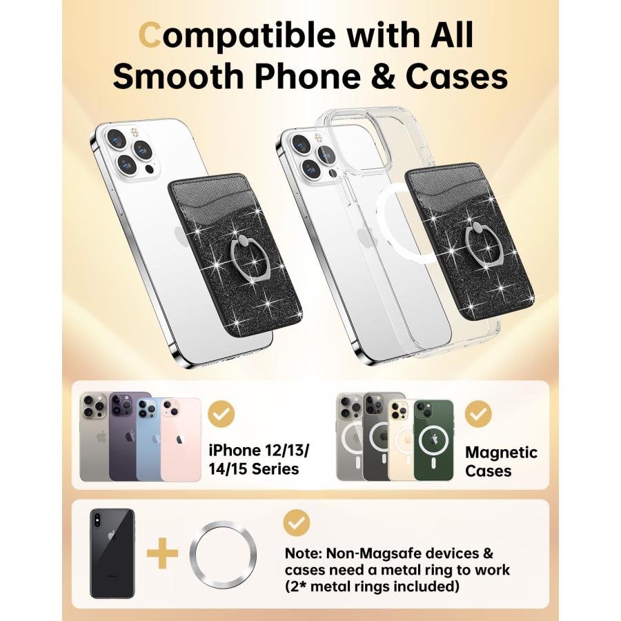 【並行輸入品】Gospire 磁気電話財布 レザー携帯電話カードホルダー Magsafe財布リング付き [クレジットカードRFIDブロッキング] |  | 03