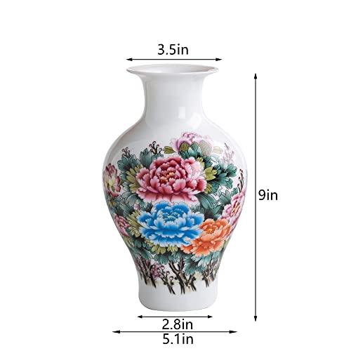 【並行輸入品】ZRLWIVE ホワイト セラミック アンティーク 花瓶 装飾 花瓶 花 景徳鎮 ハンドメイド 中国 インテリア シェルフ 本棚 |  | 04