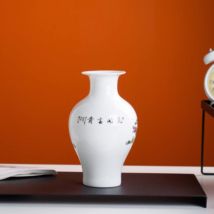 【並行輸入品】ZRLWIVE ホワイト セラミック アンティーク 花瓶 装飾 花瓶 花 景徳鎮 ハンドメイド 中国 インテリア シェルフ 本棚 |  | 09