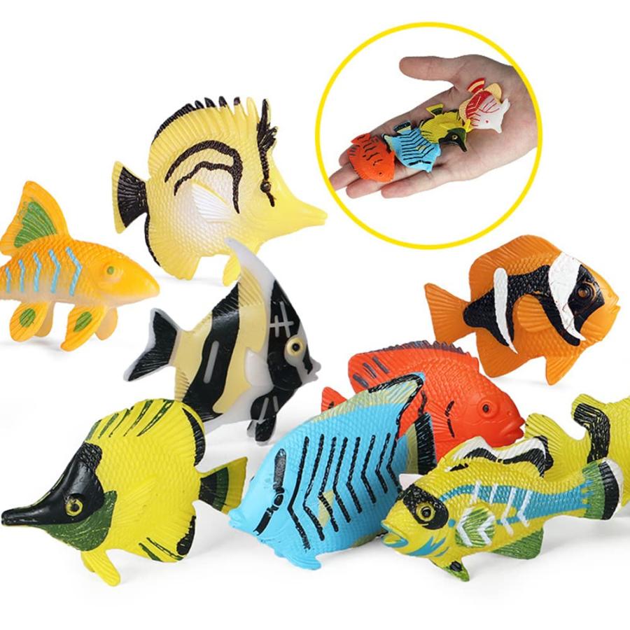 【並行輸入品】RCOMG 24個 熱帯魚のおもちゃ プラスチック 海の生き物フィギュア 教育学習 海洋動物のフィギュア パーティーの記念品 ミニの画像