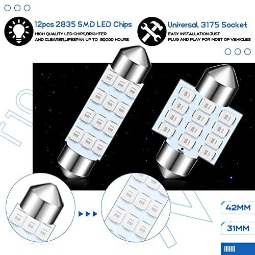 【並行輸入品】Tallew 24個 ドームライト LED電球キットセット T10 31mm 42mm LED フェストゥーン インテリア LEDの画像