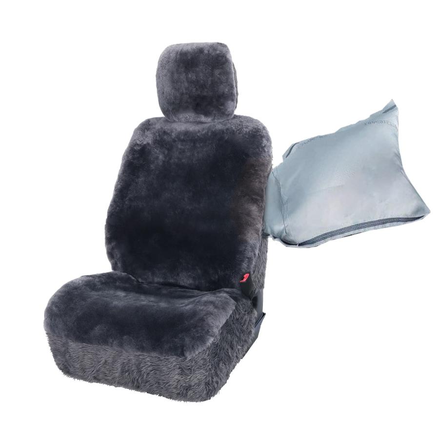 【並行輸入品】Leader Accessories 純正シープスキンシートカバー ユニバーサル 車 SUV トラック フロントシート用 チャコー_9