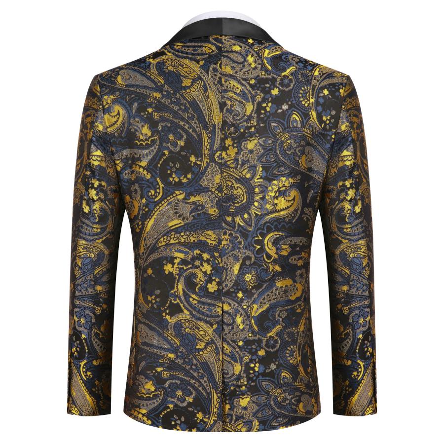 【並行輸入品】[Gumoch] COOFANDY Men's Floral Tuxedo Jacket Luxury Embroidered S_3