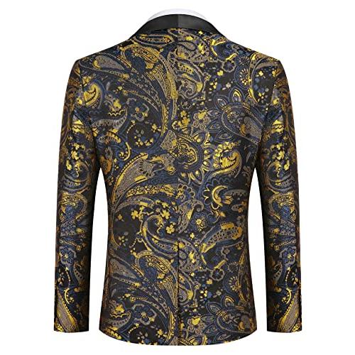 【並行輸入品】[Gumoch] COOFANDY Men's Floral Tuxedo Jacket Luxury Embroidered S_4