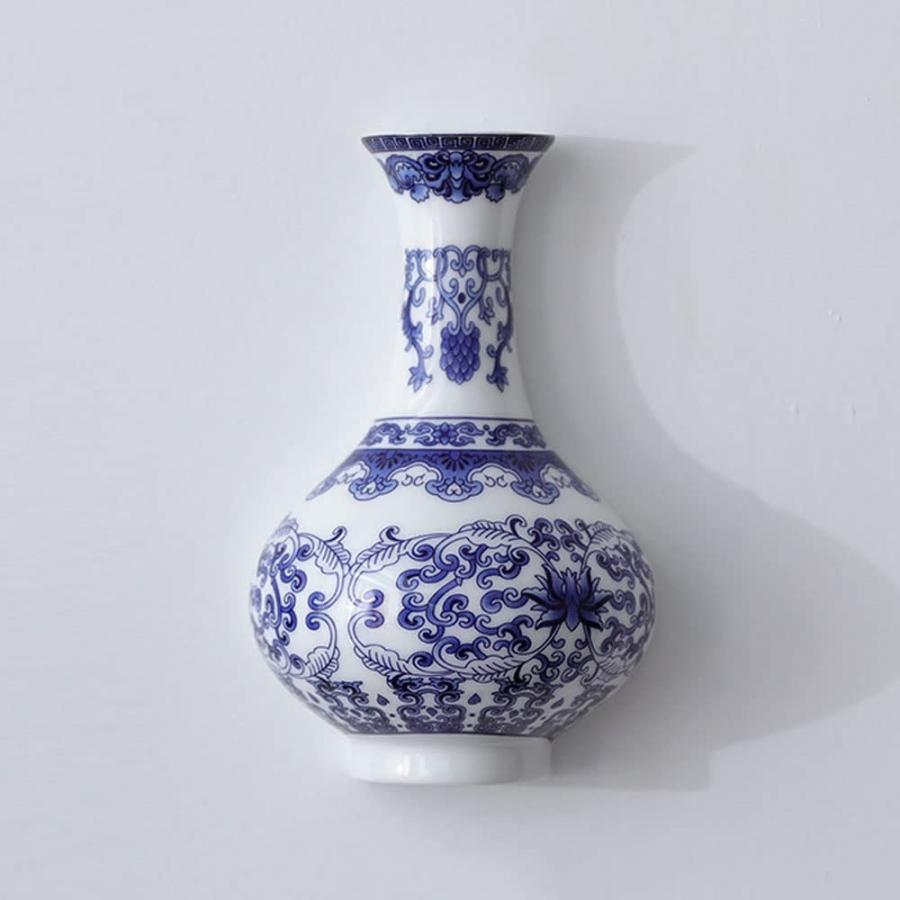 青と白の陶磁器花瓶 Amazon.co.jp: 陶器の花瓶、レトロな青と白の磁器の花瓶、中国風
