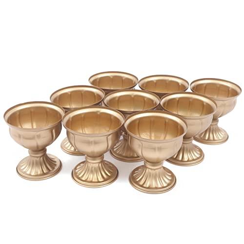 【並行輸入品】10個 ゴールドメタルキャンドルホルダー 高さ5.1インチ スタンドフラワー 花瓶 キャンドルスティック フラワーアレンジメント_1