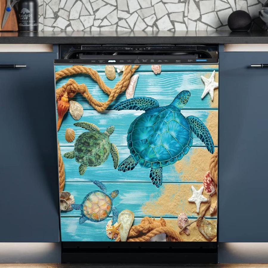 Sea Turtles Vinyl Magnets for Fridge Dishwasher Panel Decal,Star 並行輸入品｜allinone-d｜04