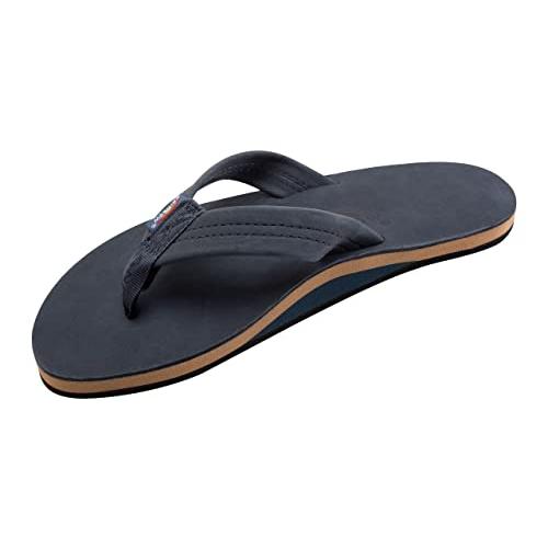 【並行輸入品】Rainbow Sandals (レインボーサンダル) メンズ ラグジュアリーレザー シングルレイヤー アーチサポート, ネイビー |  | 01