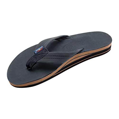 【並行輸入品】Rainbow Sandals (レインボーサンダル) メンズ 限定版   ダブルレイヤー ワイドストラップ カスタムカラー, ネの画像