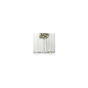 【並行輸入品】Efavormart 2 Pack | Silver 40” Tall Crystal Beaded Trumpet Vaseの画像