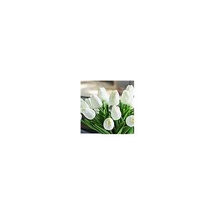 【並行輸入品】ENOVA FLORAL 20個 ホワイトチューリップ 造花 花瓶付き リアルタッチ チューリップ フラワーアレンジメント 花瓶に_8