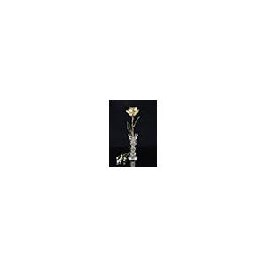 【並行輸入品】Flower Themed Jewelry, Gold Trimmed Rose in White with Bud Vaseの画像