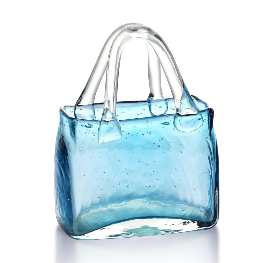 【並行輸入品】手吹きバブルガラスハンドバッグ花瓶 ホームデコ用 8.3インチ モダンアートフラワー花瓶 センターピース リビングルーム キッチン | 