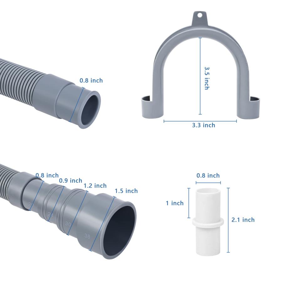 【並行輸入品】ユニバーサル食器洗い機洗濯機排水ホース   柔軟な波形ワッシャードレインホース 食器洗い機ドレインホース延長キット 延長アダプター |  | 09