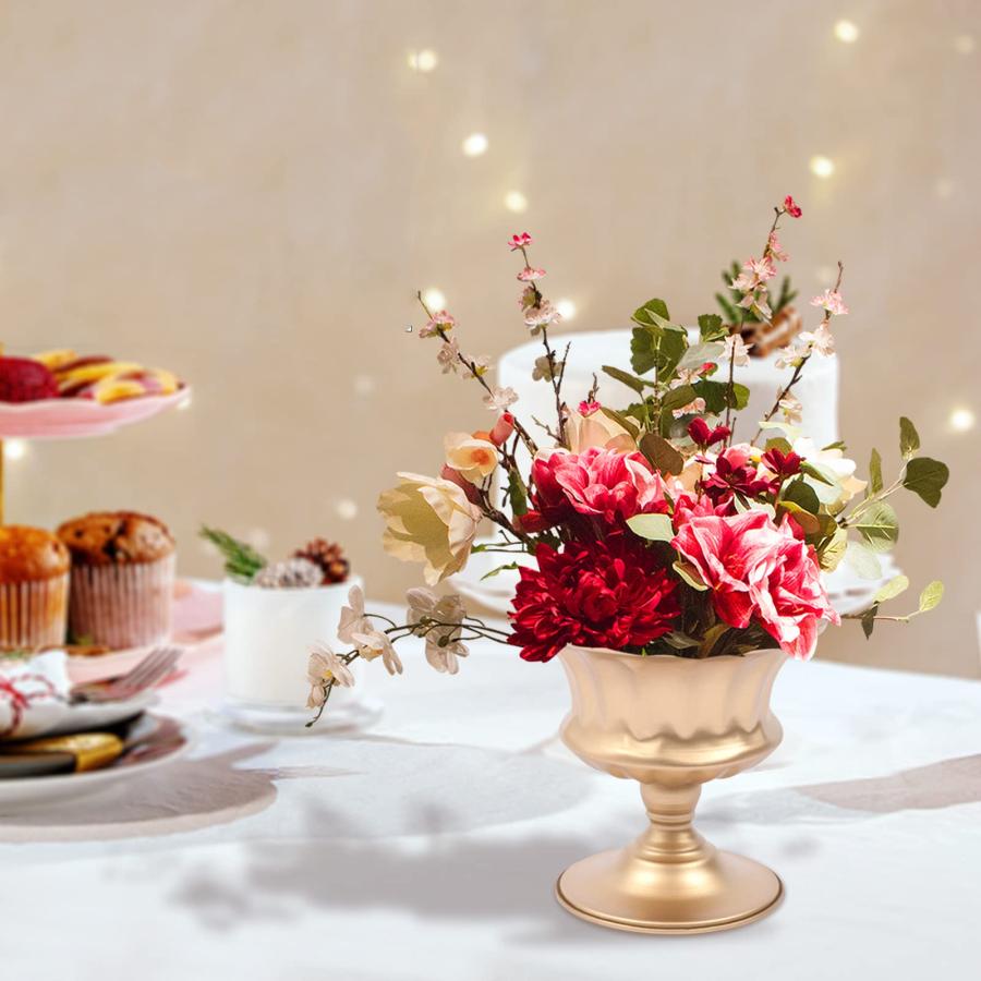 【並行輸入品】ゴールド花瓶 センターピース用 メタルコンポート花瓶10個 5.9インチ トランペット花瓶壺 ウェディングセンターピース テー_3