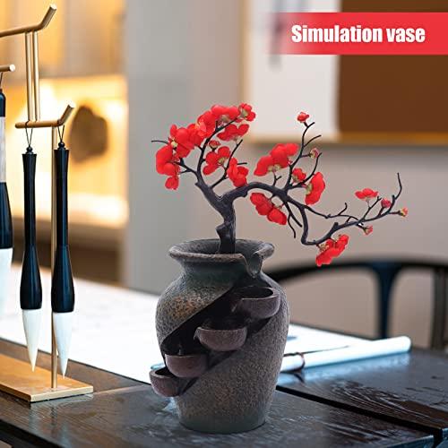 【並行輸入品】Tabletop Water Fountain Flower Vase,Craft Creative Desktop Flowi_7
