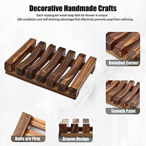 【並行輸入品】ソープディッシュホルダー 3個 天然木製ソープセーバー シャワー用ソープケース セルフドレインソープトレイ バスルーム用 ソープラ |  | 04
