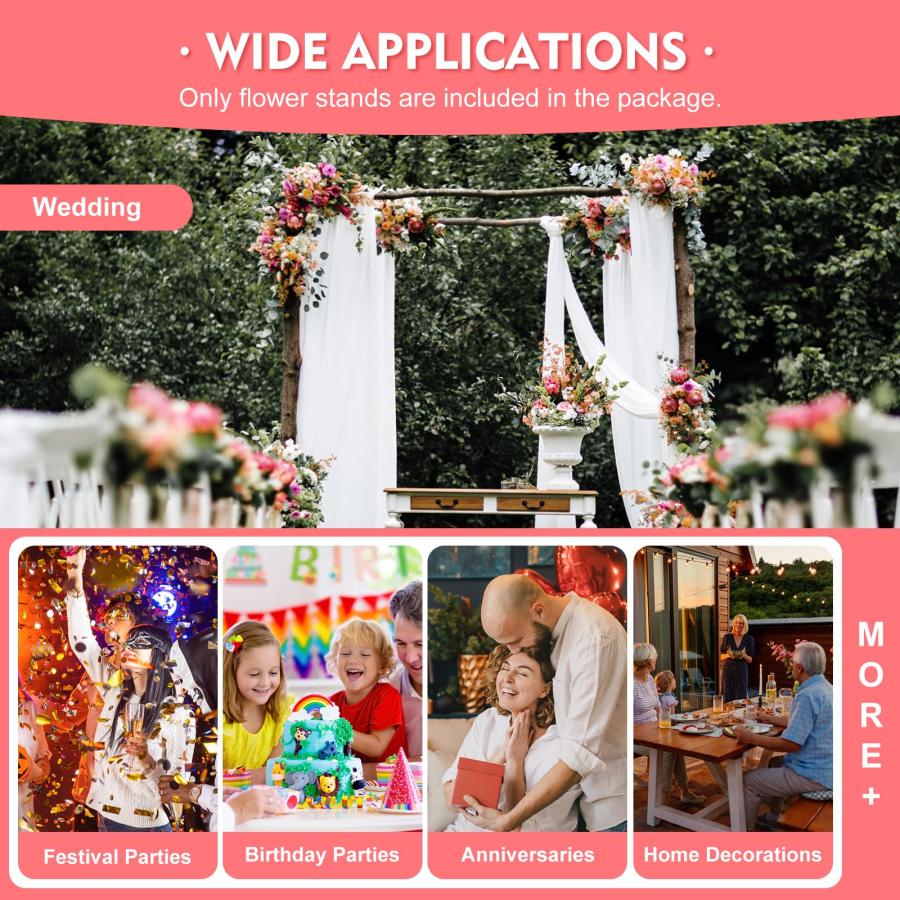 【並行輸入品】LOYALHEARTDY 10PCS Gold Column Centerpieces for Wedding, Geometrの画像