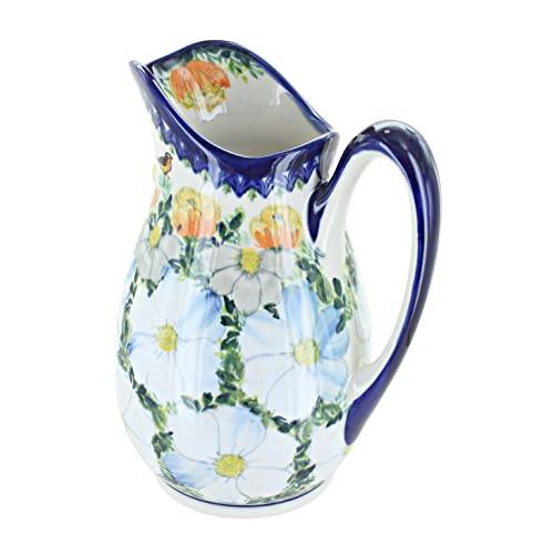 【並行輸入品】Blue Rose Polish Pottery Goldfinch Pitcher_1