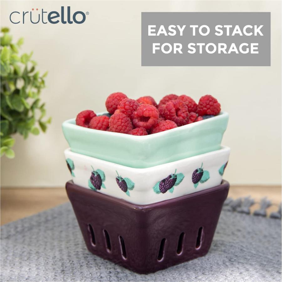 並行輸入品】Crutello セラミックベリーバスケット 大容量