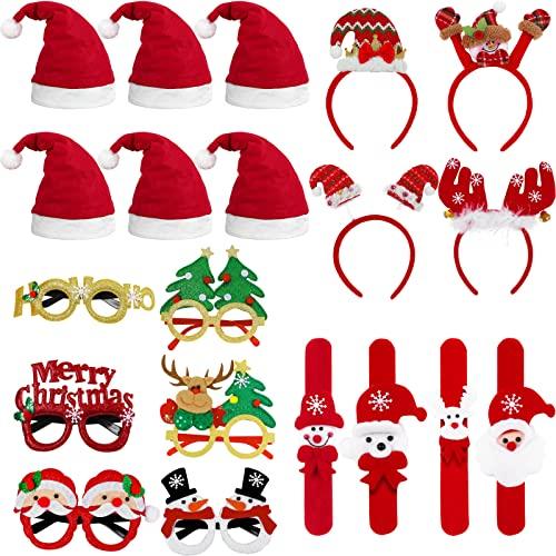 【並行輸入品】OPUHOHR 20PCS Christmas Headbands Santa Hat Christmas Slap Brace_1
