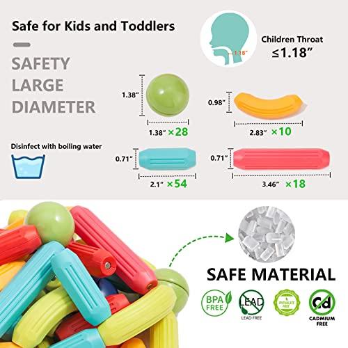 【並行輸入品】COUOMOXA 110 PCS Magnetic Building Blocks Toy Stem Constructionの画像