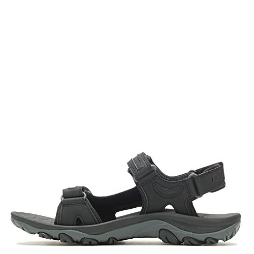 MERRELL ブラック スポーツサンダル Amazon | Merrell メンズ ハンティントン コンバーチブル レザー