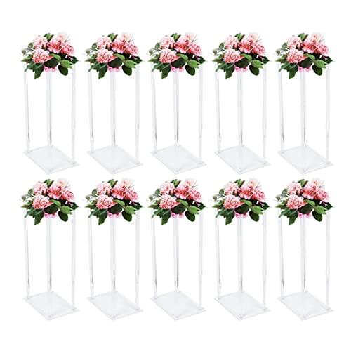 【並行輸入品】Set of 10 Clear Acrylic Pillars Decorative Vases Tall Centerpiecの画像