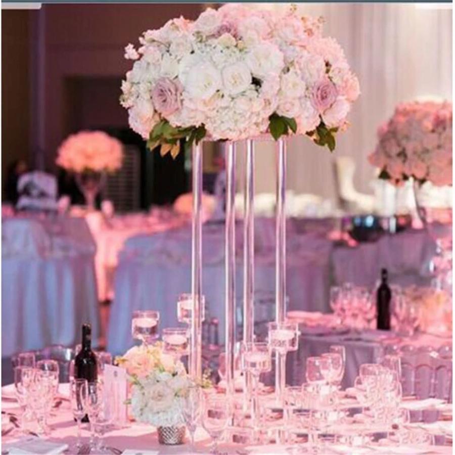 【並行輸入品】Set of 10 Clear Acrylic Pillars Decorative Vases Tall Centerpiecの画像