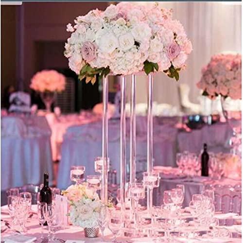 【並行輸入品】Set of 10 Clear Acrylic Pillars Decorative Vases Tall Centerpiecの画像