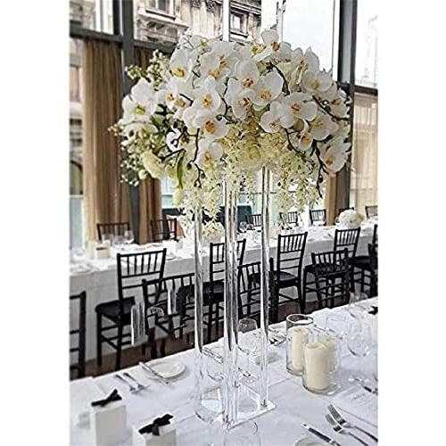 【並行輸入品】Set of 10 Clear Acrylic Pillars Decorative Vases Tall Centerpiecの画像