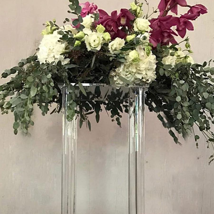 【並行輸入品】Set of 10 Clear Acrylic Pillars Decorative Vases Tall Centerpiecの画像