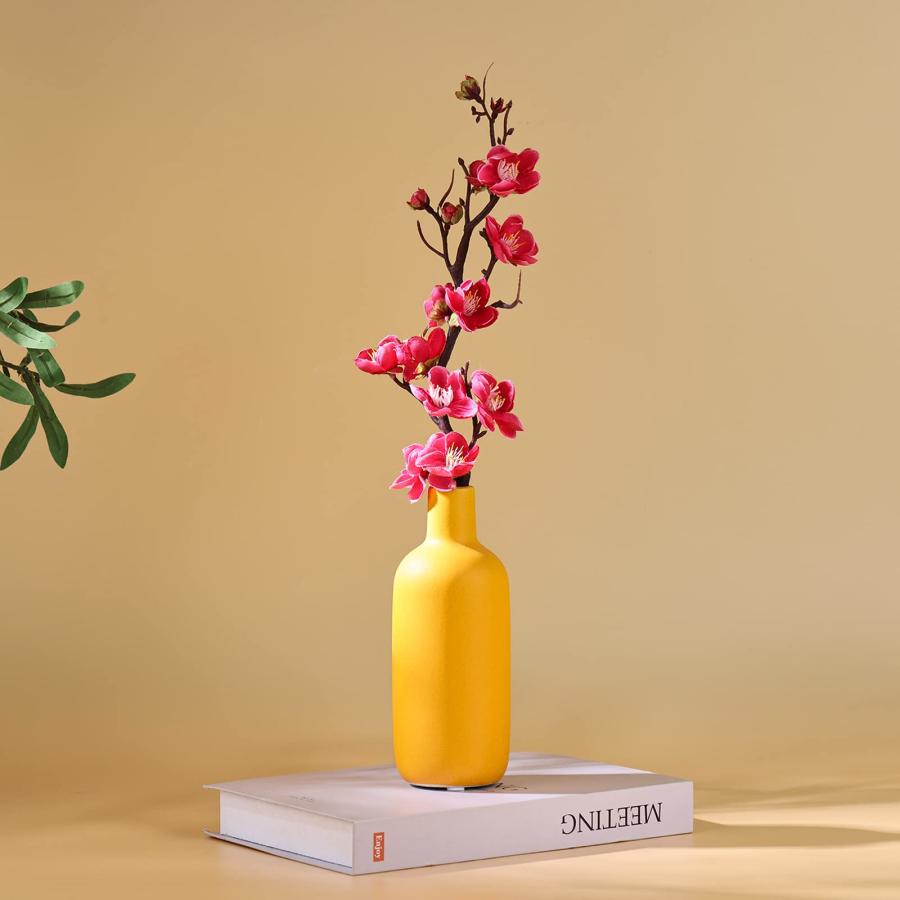 並行輸入品】陶器 花瓶 3点セット オレンジ 青 黄色 花器 Cute