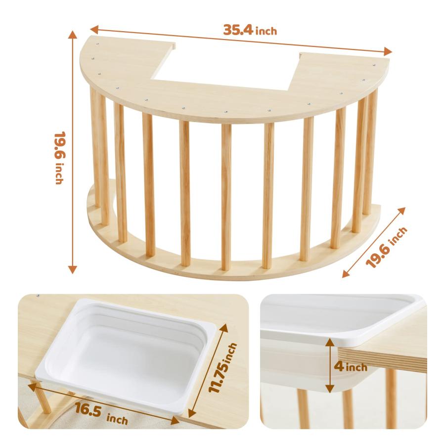 【並行輸入品】Beright 3 in1 Climbing Arch Sensory Table for Kids, Montessori Cの画像