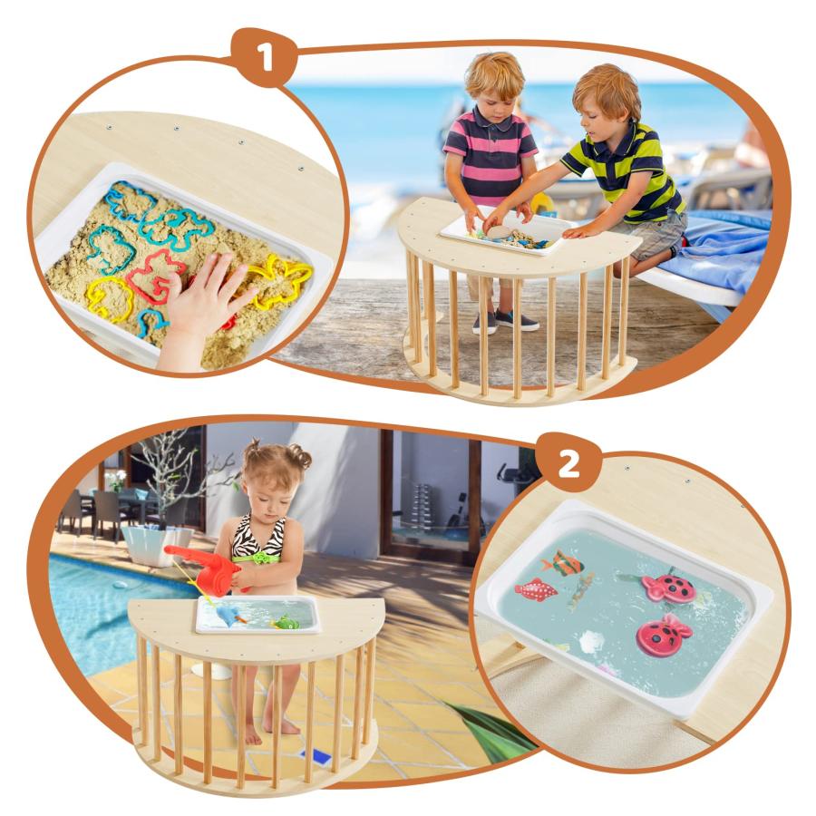 【並行輸入品】Beright 3 in1 Climbing Arch Sensory Table for Kids, Montessori Cの画像
