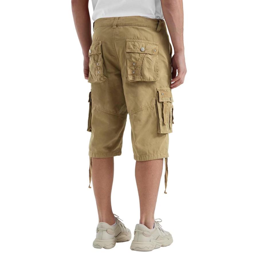 【並行輸入品】Rejork Men's Long Below Knee Length 3/4 Capri Cargo Shorts Loose