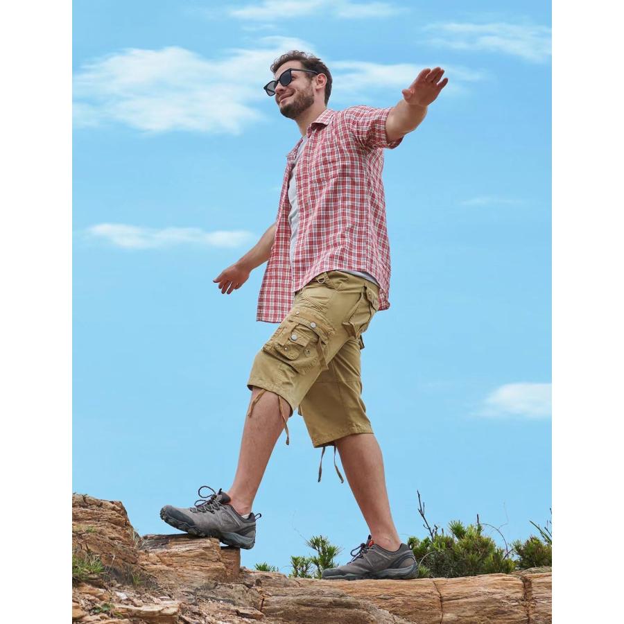 【並行輸入品】Rejork Men's Long Below Knee Length 3/4 Capri Cargo Shorts Loose