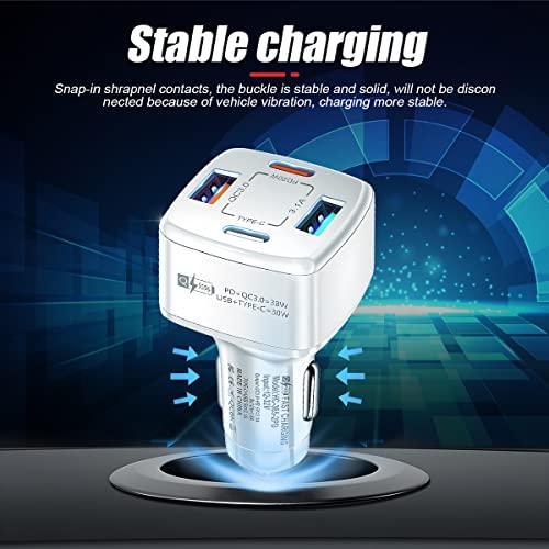 【並行輸入品】車用充電器アダプター 4ポート 2USB高速車載電話充電器 38W PD Type C QC3.0 マルチポートスマートクイックチ |  | 04