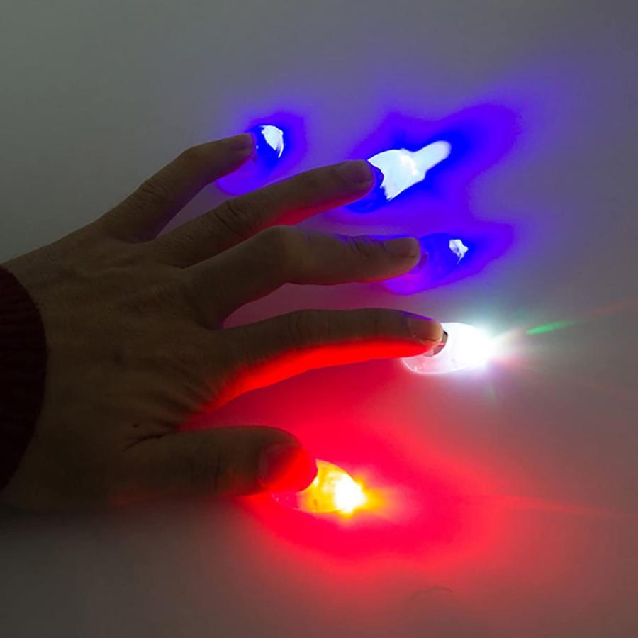 【並行輸入品】Bluelans 2 Pieces LED Finger Lights Tricks Finger Light Thumbs Lの画像