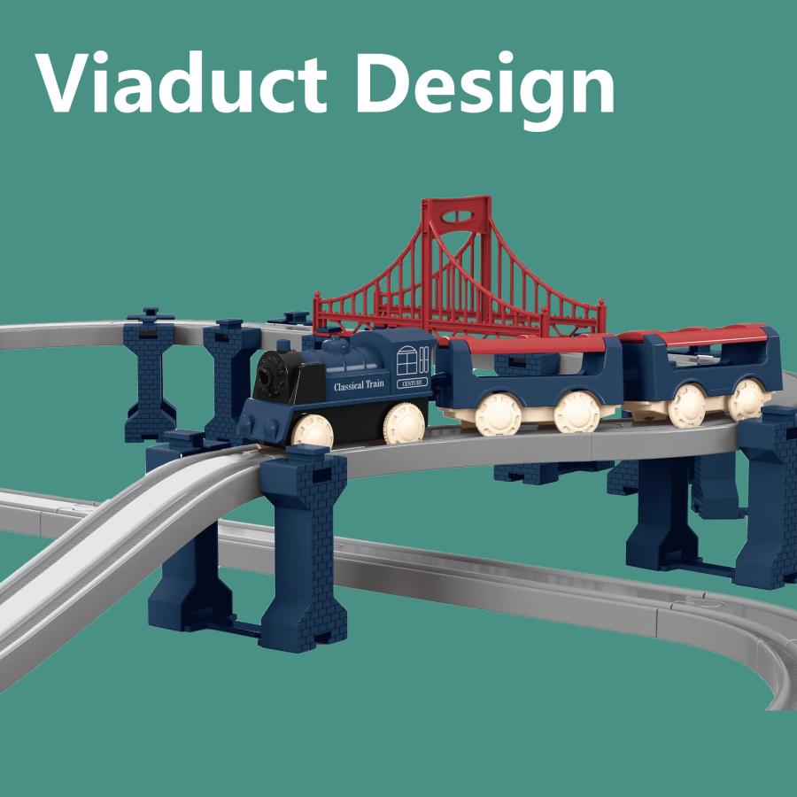 並行輸入品】HSEONEJIA 78個 大型恐竜線路おもちゃセット 橋付き
