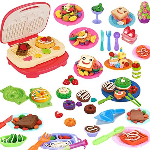 【並行輸入品】GOVOY Play Color Dough Sets for Kids，Kitchen Creations Waffle Ma