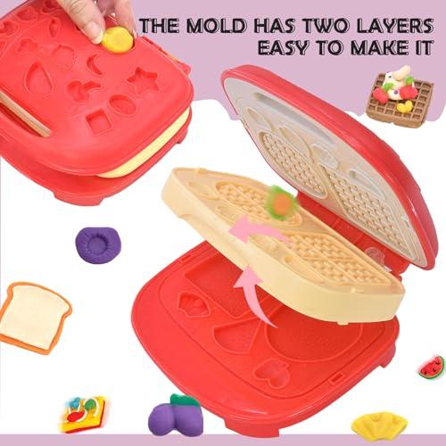 【並行輸入品】GOVOY Play Color Dough Sets for Kids，Kitchen Creations Waffle Ma