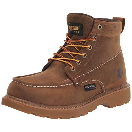 WOLVERINE メンズ フロアハンド モックトゥ 防水 6インチ コンストラクションブーツ Floorhand Waterproof 6"  Work Boot - Work ウルヴァリン メンズ フロアハンド モックトゥ 防水 6インチ