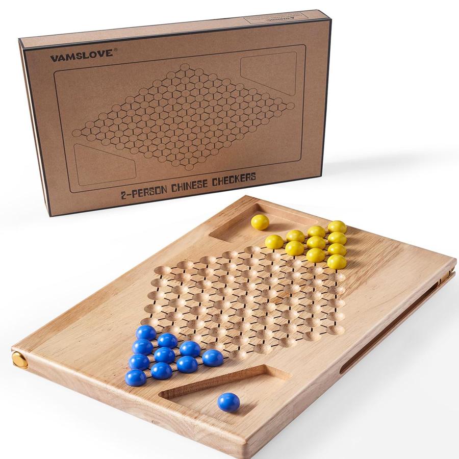 並行輸入品】VAMSLOVE 12.5インチ 木製チャイニーズチェッカー 2人用