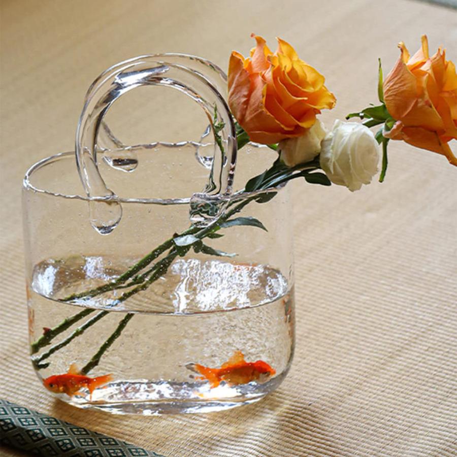 並行輸入品】PRTECY ハンドバッグ花瓶 花用 ユニークなガラスバッグ