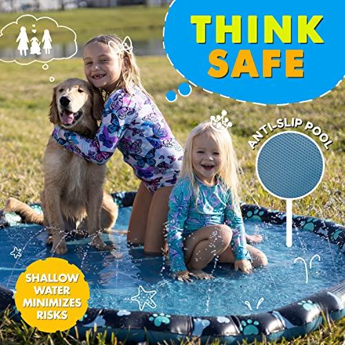 【並行輸入品】SplashEZ ノンスリップスプラッシュパッド 子供と犬用 69インチ 特大スプリンクラー キッズ 犬 水 夏のおもちゃ   アの画像