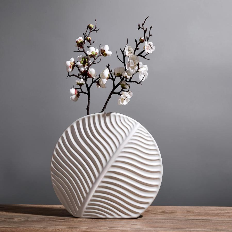 並行輸入品】MIAJO ホワイトフラワー花瓶 アールデコ装飾